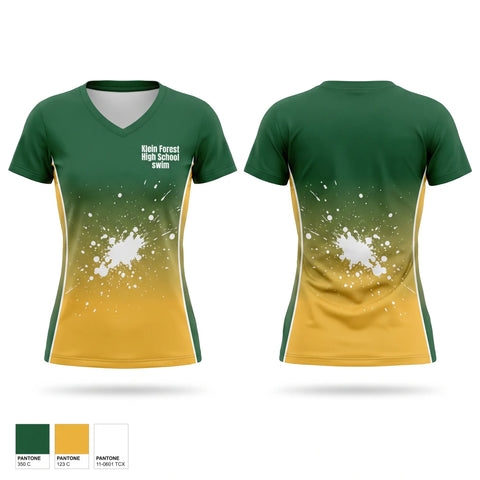 Womens Short Sleeve Vneck Shirt, Klein Forest High School swim, Swimming, Teamtime, Team time, sublimation, custom sports apparel, team uniforms, spirit wear, spiritwear, sports uniforms, custom shirts, team store, custom team store, fundraiser sports, apparel fundraiser