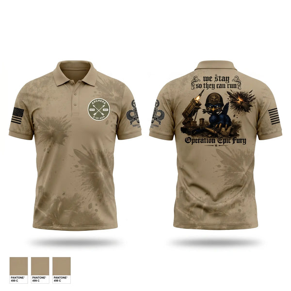 Short Sleeve Performance Polo, A/2-43 ADA, Army, Teamtime, Team time, sublimation, custom sports apparel, team uniforms, spirit wear, spiritwear, sports uniforms, custom shirts, team store, custom team store, fundraiser sports, apparel fundraiser