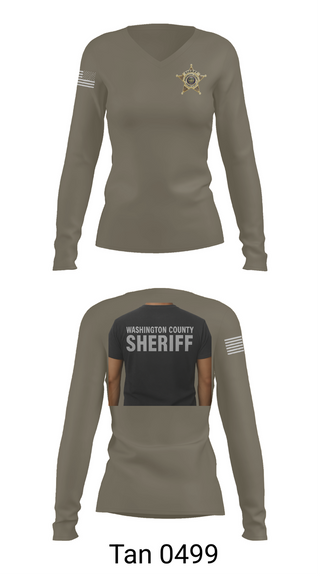 Womens Long Sleeve Vneck Shirt, Washington County Sheriff's Department, Police, Teamtime, Team time, sublimation, custom sports apparel, team uniforms, spirit wear, spiritwear, sports uniforms, custom shirts, team store, custom team store, fundraiser sports, apparel fundraiser