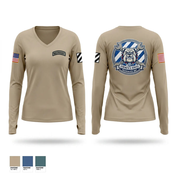 Womens Long Sleeve Vneck Shirt, 3ID 3BSB BCO, Army, Teamtime, Team time, sublimation, custom sports apparel, team uniforms, spirit wear, spiritwear, sports uniforms, custom shirts, team store, custom team store, fundraiser sports, apparel fundraiser