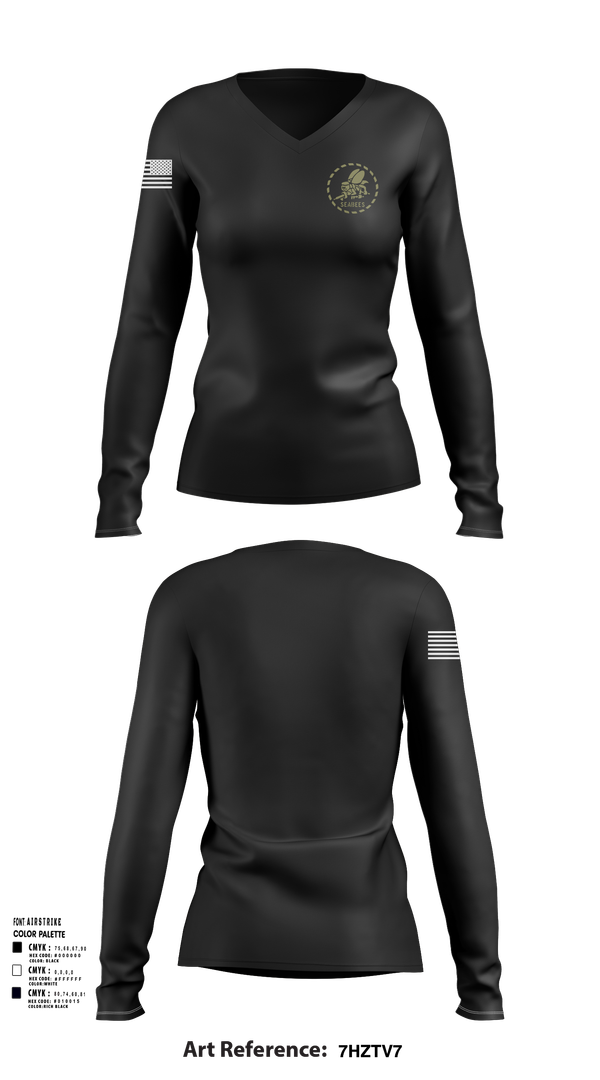 Womens Long Sleeve Vneck Shirt, NCTC Class 25200, , Teamtime, Team time, sublimation, custom sports apparel, team uniforms, spirit wear, spiritwear, sports uniforms, custom shirts, team store, custom team store, fundraiser sports, apparel fundraiser