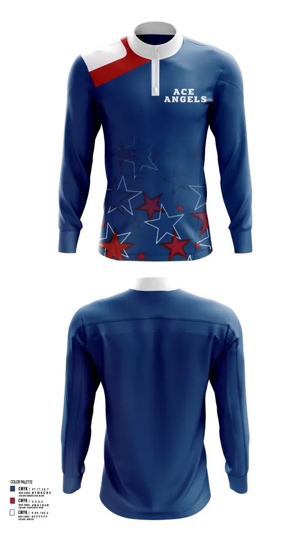 Quarter Zip Jacket, Ace Angels, Women's Volleyball, Teamtime, Team time, sublimation, custom sports apparel, team uniforms, spirit wear, spiritwear, sports uniforms, custom shirts, team store, custom team store, fundraiser sports, apparel fundraiser