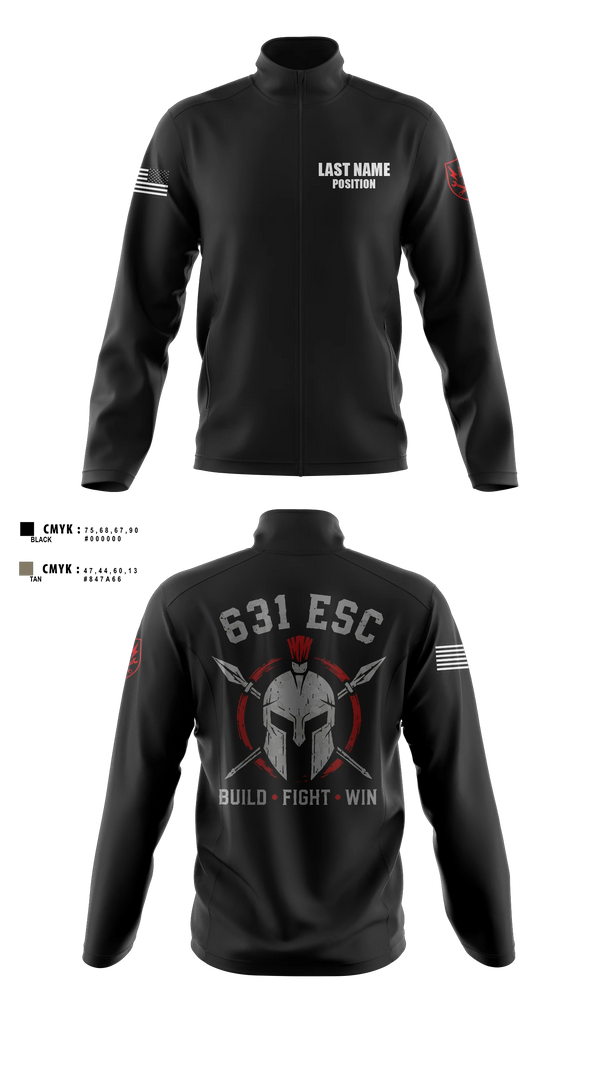 Fleece Jacket, 631st ESC, Army, Teamtime, Team time, sublimation, custom sports apparel, team uniforms, spirit wear, spiritwear, sports uniforms, custom shirts, team store, custom team store, fundraiser sports, apparel fundraiser