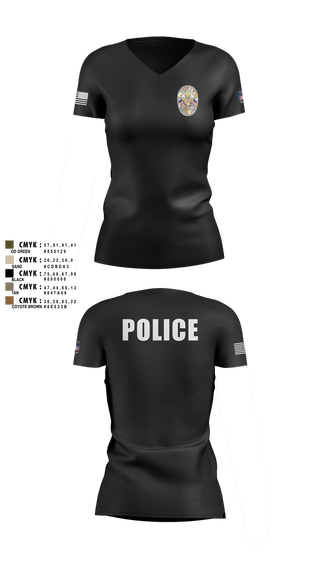 Womens Short Sleeve Vneck Shirt, Miami Police Department, , Teamtime, Team time, sublimation, custom sports apparel, team uniforms, spirit wear, spiritwear, sports uniforms, custom shirts, team store, custom team store, fundraiser sports, apparel fundraiser