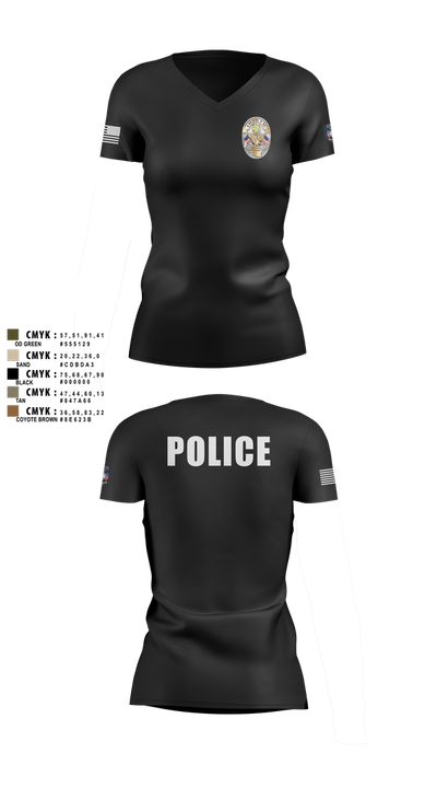 Miami Police Department 44557573 Women's Short Sleeve V-neck Shirt - 3