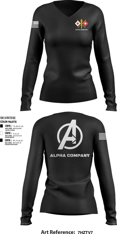 Alpha Company 80514577 Women's Long Sleeve V-neck Shirt - 4
