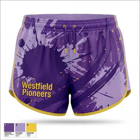 Womens Shorts, Westfield Pioneers, Bowling, Teamtime, Team time, sublimation, custom sports apparel, team uniforms, spirit wear, spiritwear, sports uniforms, custom shirts, team store, custom team store, fundraiser sports, apparel fundraiser
