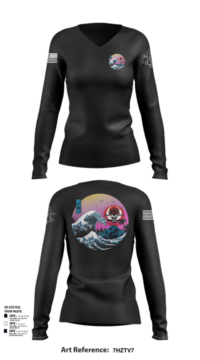ODA 1123 34681510 Women's Long Sleeve V-neck Shirt - 101