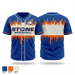 Full Button Baseball Jersey, Stone Baseball, Baseball, Teamtime, Team time, sublimation, custom sports apparel, team uniforms, spirit wear, spiritwear, sports uniforms, custom shirts, team store, custom team store, fundraiser sports, apparel fundraiser