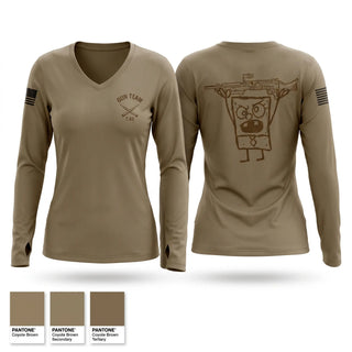 Womens Long Sleeve Vneck Shirt, Bravo Co 1-167, National Guard, Teamtime, Team time, sublimation, custom sports apparel, team uniforms, spirit wear, spiritwear, sports uniforms, custom shirts, team store, custom team store, fundraiser sports, apparel fundraiser