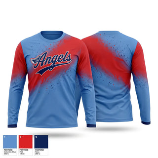 Long Sleeve Performance Shirt, Angels, Softball, Teamtime, Team time, sublimation, custom sports apparel, team uniforms, spirit wear, spiritwear, sports uniforms, custom shirts, team store, custom team store, fundraiser sports, apparel fundraiser