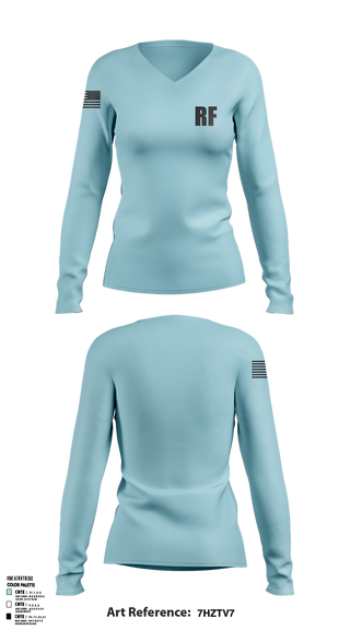Womens Long Sleeve Vneck Shirt, RF, , Teamtime, Team time, sublimation, custom sports apparel, team uniforms, spirit wear, spiritwear, sports uniforms, custom shirts, team store, custom team store, fundraiser sports, apparel fundraiser