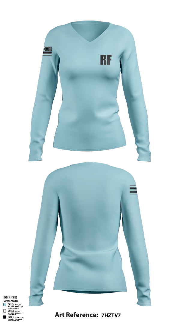 Womens Long Sleeve Vneck Shirt, RF, , Teamtime, Team time, sublimation, custom sports apparel, team uniforms, spirit wear, spiritwear, sports uniforms, custom shirts, team store, custom team store, fundraiser sports, apparel fundraiser