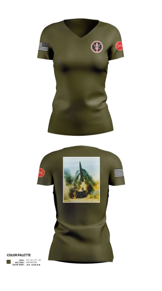Womens Short Sleeve Vneck Shirt, , Army, Teamtime, Team time, sublimation, custom sports apparel, team uniforms, spirit wear, spiritwear, sports uniforms, custom shirts, team store, custom team store, fundraiser sports, apparel fundraiser