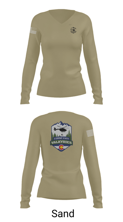 D Co 3-140th AVN 89038545 Women's Long Sleeve V-neck Shirt - 92