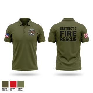 Short Sleeve Performance Polo, District 7, Fire Department, Teamtime, Team time, sublimation, custom sports apparel, team uniforms, spirit wear, spiritwear, sports uniforms, custom shirts, team store, custom team store, fundraiser sports, apparel fundraiser