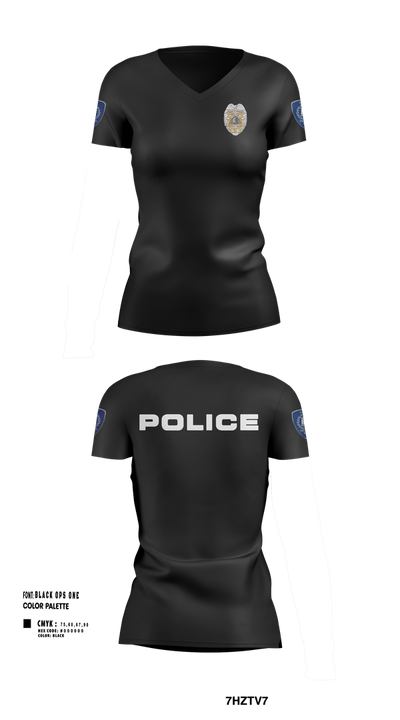 Vincennes Police Department 76255219 Women's Short Sleeve V-neck Shirt - 1