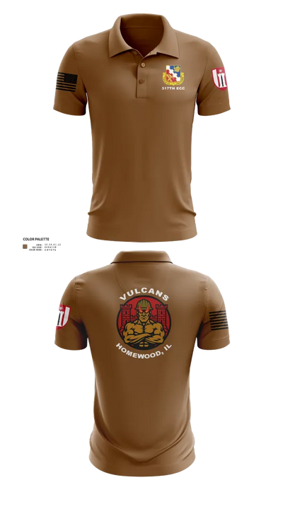 317th ECC 65415028 Short Sleeve Performance Polo - 101
