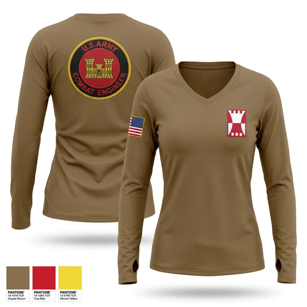 Womens Long Sleeve Vneck Shirt, 855 EUD, Army, Teamtime, Team time, sublimation, custom sports apparel, team uniforms, spirit wear, spiritwear, sports uniforms, custom shirts, team store, custom team store, fundraiser sports, apparel fundraiser