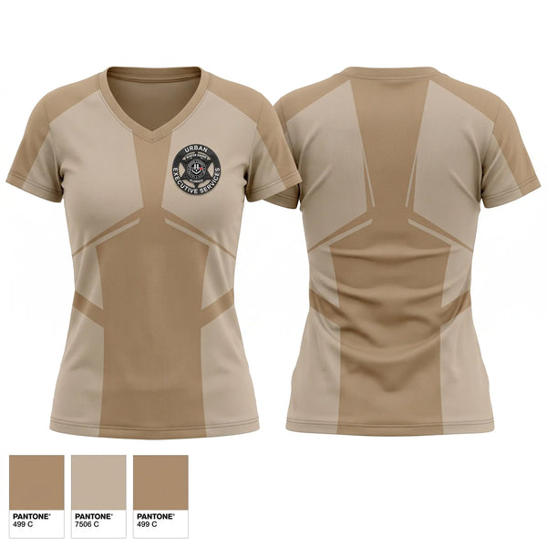 Womens Short Sleeve Vneck Shirt, Urban Executive Services, , Teamtime, Team time, sublimation, custom sports apparel, team uniforms, spirit wear, spiritwear, sports uniforms, custom shirts, team store, custom team store, fundraiser sports, apparel fundraiser