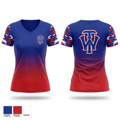 W.I.T. 36754552 Women's Short Sleeve V-neck Shirt - 1