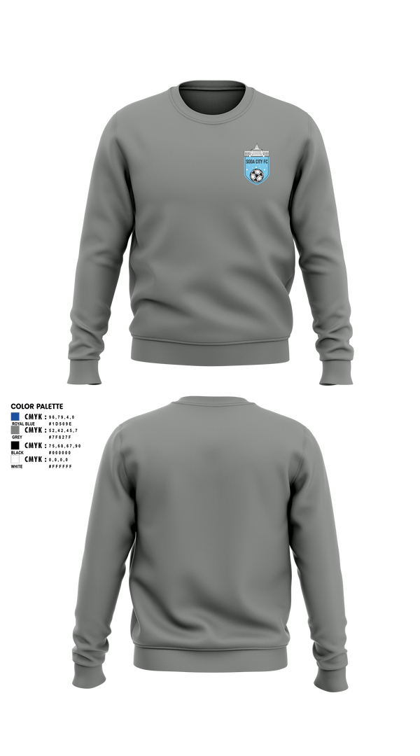 Crew Neck Sweatshirt, Soda City FC, Men's Soccer, Teamtime, Team time, sublimation, custom sports apparel, team uniforms, spirit wear, spiritwear, sports uniforms, custom shirts, team store, custom team store, fundraiser sports, apparel fundraiser