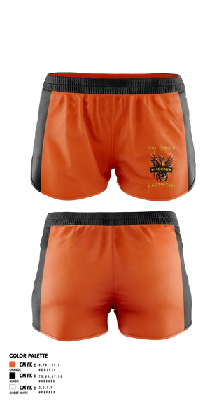 Womens Shorts, Tri-Cities Phoenix, Softball, Teamtime, Team time, sublimation, custom sports apparel, team uniforms, spirit wear, spiritwear, sports uniforms, custom shirts, team store, custom team store, fundraiser sports, apparel fundraiser