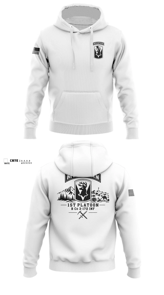 Hoodie, B CO 3/172 1st PLT, Army, Teamtime, Team time, sublimation, custom sports apparel, team uniforms, spirit wear, spiritwear, sports uniforms, custom shirts, team store, custom team store, fundraiser sports, apparel fundraiser