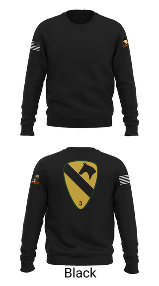 Crew Neck Sweatshirt, 1st cav Div 3abct, , Teamtime, Team time, sublimation, custom sports apparel, team uniforms, spirit wear, spiritwear, sports uniforms, custom shirts, team store, custom team store, fundraiser sports, apparel fundraiser
