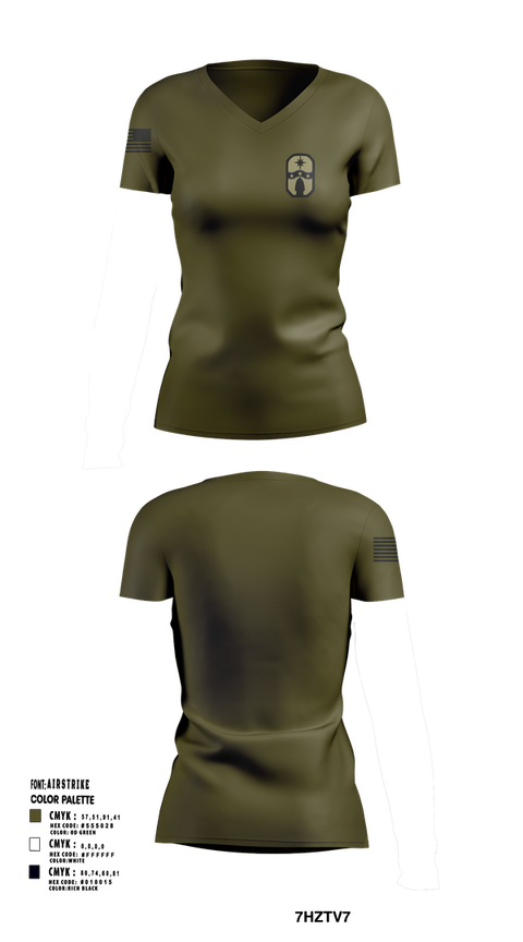Womens Short Sleeve Vneck Shirt, 1487th Transportation Company, , Teamtime, Team time, sublimation, custom sports apparel, team uniforms, spirit wear, spiritwear, sports uniforms, custom shirts, team store, custom team store, fundraiser sports, apparel fundraiser