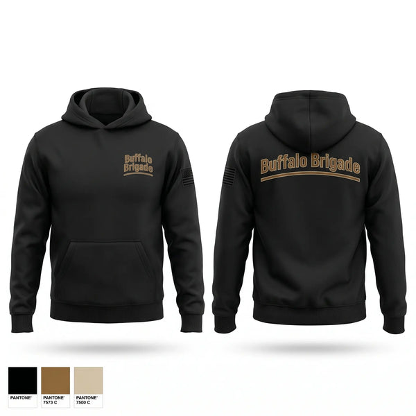 Hoodie, Buffalo Brigade, Army, Teamtime, Team time, sublimation, custom sports apparel, team uniforms, spirit wear, spiritwear, sports uniforms, custom shirts, team store, custom team store, fundraiser sports, apparel fundraiser