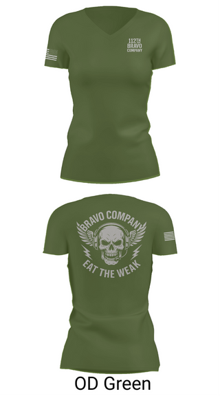 Womens Short Sleeve Vneck Shirt, 112th Signal Battalion B CO, , Teamtime, Team time, sublimation, custom sports apparel, team uniforms, spirit wear, spiritwear, sports uniforms, custom shirts, team store, custom team store, fundraiser sports, apparel fundraiser