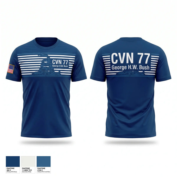 Short Sleeve Performance Shirt, CVN 77 George HW. Bush, Navy, Teamtime, Team time, sublimation, custom sports apparel, team uniforms, spirit wear, spiritwear, sports uniforms, custom shirts, team store, custom team store, fundraiser sports, apparel fundraiser