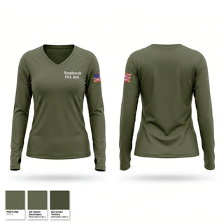 Womens Long Sleeve Vneck Shirt, Verplanck Fire Dist, Fire Department, Teamtime, Team time, sublimation, custom sports apparel, team uniforms, spirit wear, spiritwear, sports uniforms, custom shirts, team store, custom team store, fundraiser sports, apparel fundraiser