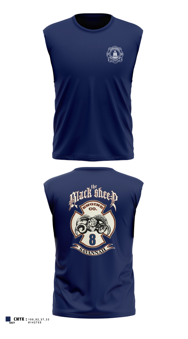 Sleeveless Performance Shirt, Engine 8, Fire Department, Teamtime, Team time, sublimation, custom sports apparel, team uniforms, spirit wear, spiritwear, sports uniforms, custom shirts, team store, custom team store, fundraiser sports, apparel fundraiser