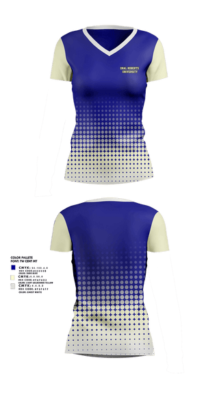 Womens Short Sleeve Vneck Shirt, Oral Roberts University, , Teamtime, Team time, sublimation, custom sports apparel, team uniforms, spirit wear, spiritwear, sports uniforms, custom shirts, team store, custom team store, fundraiser sports, apparel fundraiser