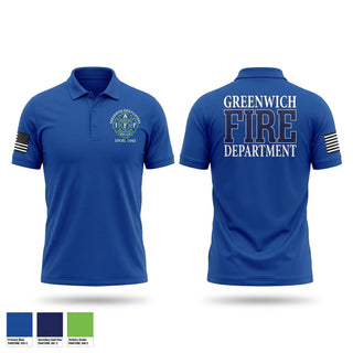 Short Sleeve Performance Polo, Greenwich Fire Local 1042, Fire Department, Teamtime, Team time, sublimation, custom sports apparel, team uniforms, spirit wear, spiritwear, sports uniforms, custom shirts, team store, custom team store, fundraiser sports, apparel fundraiser