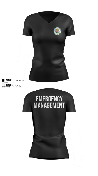 Womens Short Sleeve Vneck Shirt, CCRI Emergency Management / Emergency Operations Center, Fire Department, Teamtime, Team time, sublimation, custom sports apparel, team uniforms, spirit wear, spiritwear, sports uniforms, custom shirts, team store, custom team store, fundraiser sports, apparel fundraiser