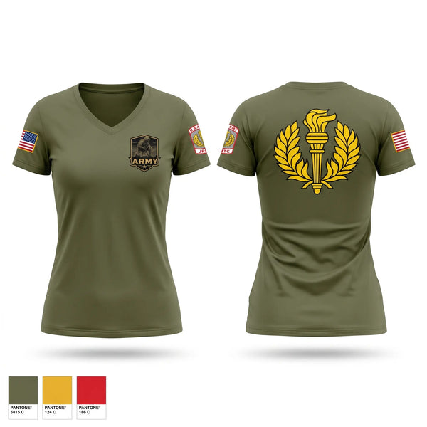 Womens Short Sleeve Vneck Shirt, US Army JROTC Robotics, Army, Teamtime, Team time, sublimation, custom sports apparel, team uniforms, spirit wear, spiritwear, sports uniforms, custom shirts, team store, custom team store, fundraiser sports, apparel fundraiser
