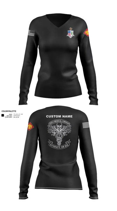 120TH MCAS 53428597 Women's Long Sleeve V-neck Shirt - 111