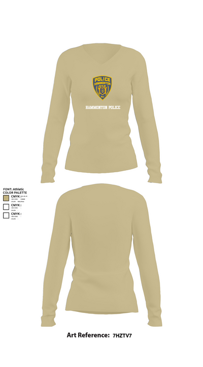 Hammonton Police 88438109 Women's Long Sleeve V-neck Shirt - 78