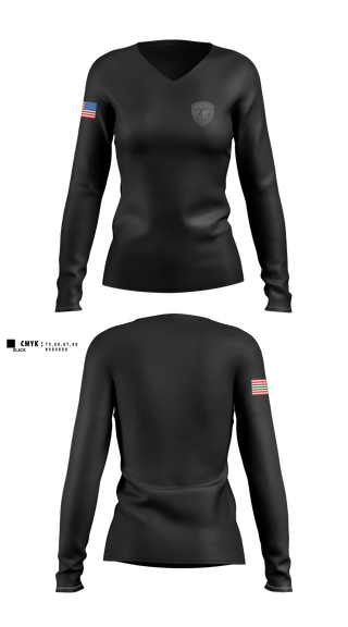 Womens Long Sleeve Vneck Shirt, Sour Lake Police Department, Police, Teamtime, Team time, sublimation, custom sports apparel, team uniforms, spirit wear, spiritwear, sports uniforms, custom shirts, team store, custom team store, fundraiser sports, apparel fundraiser