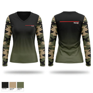 Womens Long Sleeve Vneck Shirt, Talos Security, , Teamtime, Team time, sublimation, custom sports apparel, team uniforms, spirit wear, spiritwear, sports uniforms, custom shirts, team store, custom team store, fundraiser sports, apparel fundraiser