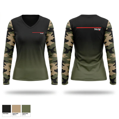 Talos Security Women's Long Sleeve V-neck Shirt - 1