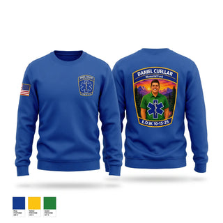 Crew Neck Sweatshirt, Daniel Cuellar Memorial Fund, EMS/EMT, Teamtime, Team time, sublimation, custom sports apparel, team uniforms, spirit wear, spiritwear, sports uniforms, custom shirts, team store, custom team store, fundraiser sports, apparel fundraiser