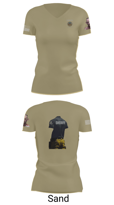 Sheriff Transportation 46102117 Women's Short Sleeve V-neck Shirt - 84