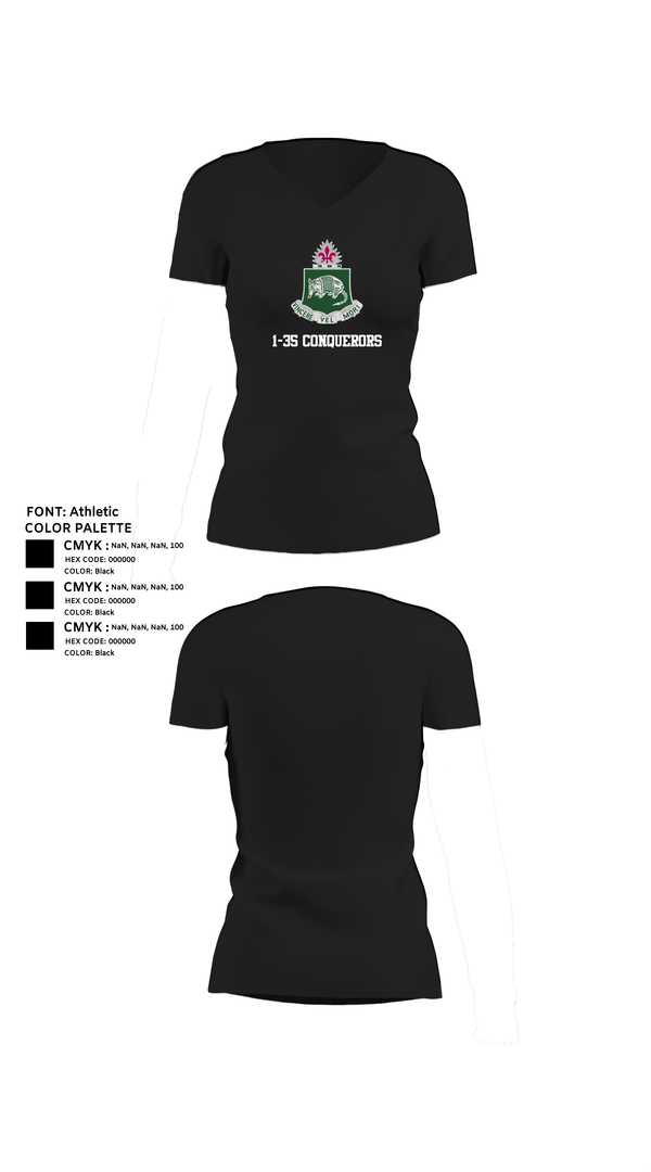 Womens Short Sleeve Vneck Shirt, 1-35 conquerors, , Teamtime, Team time, sublimation, custom sports apparel, team uniforms, spirit wear, spiritwear, sports uniforms, custom shirts, team store, custom team store, fundraiser sports, apparel fundraiser