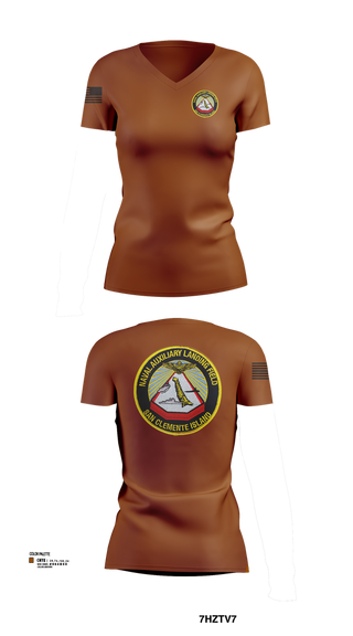 Womens Short Sleeve Vneck Shirt, NAVAL AUXILIARY LANDING FIELD SAN CLEMENTE ISLAND, Navy, Teamtime, Team time, sublimation, custom sports apparel, team uniforms, spirit wear, spiritwear, sports uniforms, custom shirts, team store, custom team store, fundraiser sports, apparel fundraiser