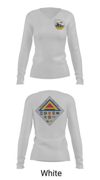 Womens Long Sleeve Vneck Shirt, 7TH ATC, Army, Teamtime, Team time, sublimation, custom sports apparel, team uniforms, spirit wear, spiritwear, sports uniforms, custom shirts, team store, custom team store, fundraiser sports, apparel fundraiser