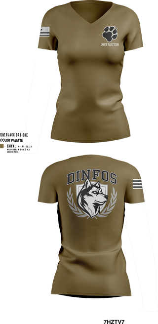 Womens Short Sleeve Vneck Shirt, DINFOS, Army, Teamtime, Team time, sublimation, custom sports apparel, team uniforms, spirit wear, spiritwear, sports uniforms, custom shirts, team store, custom team store, fundraiser sports, apparel fundraiser